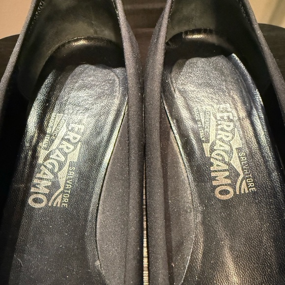 Salvatore Ferragamo Jet Black NELLA Nylon Wedge Loafer Size 10 - Picture 3 of 14